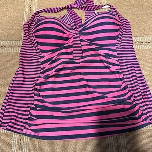 EUC MERONA PINK AND NAVY BLUE SWIM TOP